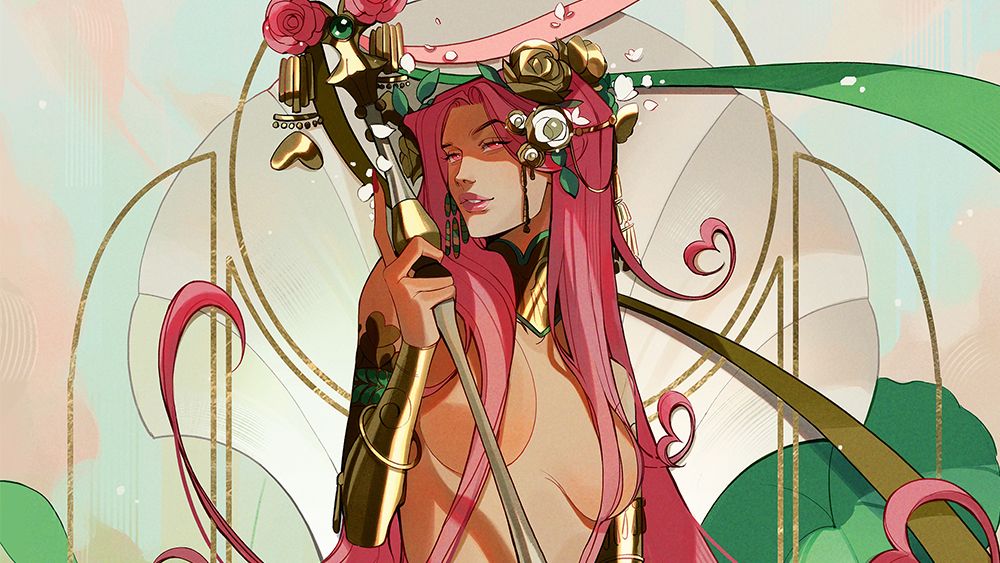 After going from watercolour to digital, this artist incorporates organic textures into fantasy characters