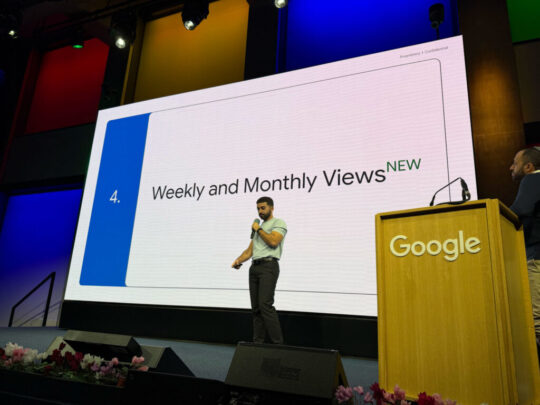Google Search Console performance reports now include weekly and monthly view options