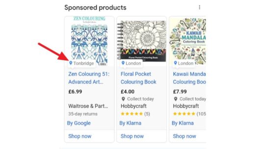 Google Shopping Ads now display labels indicating merchant locations